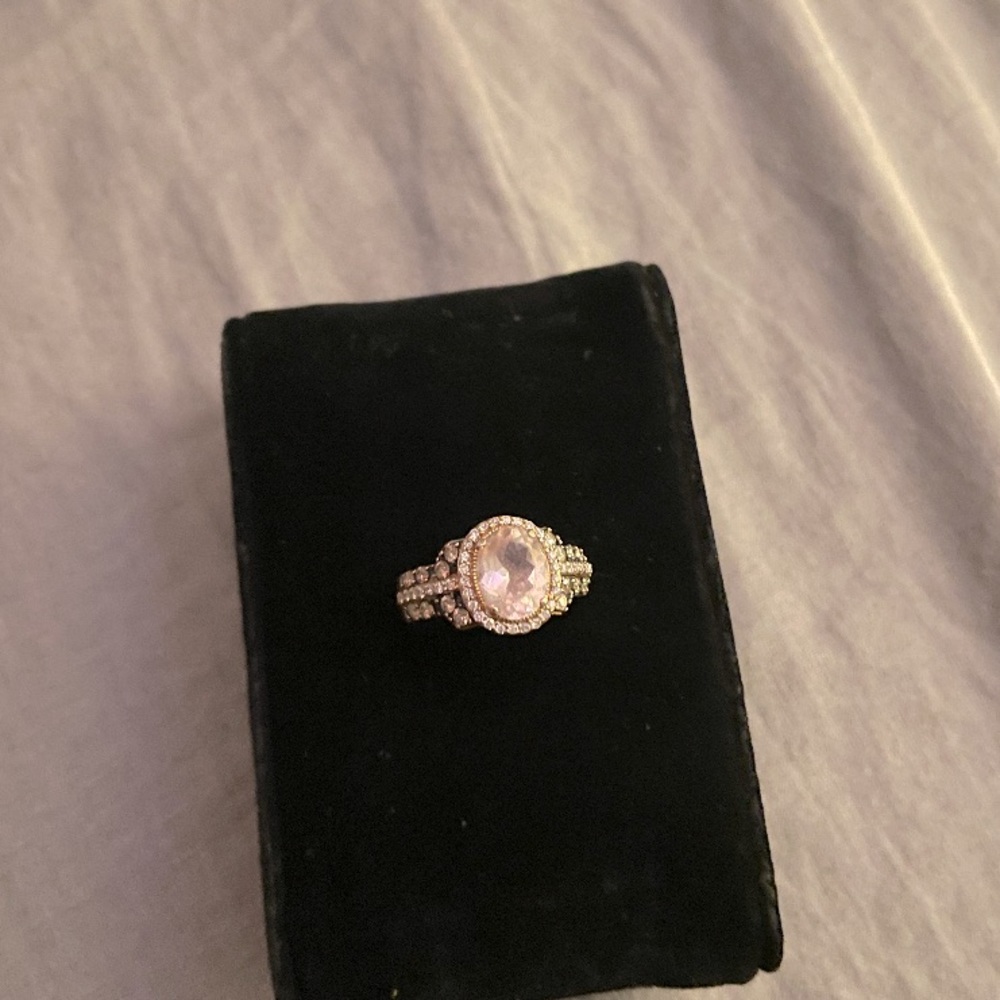 LeVian Chocolate Diamond Ring with a Morganite gemstone.